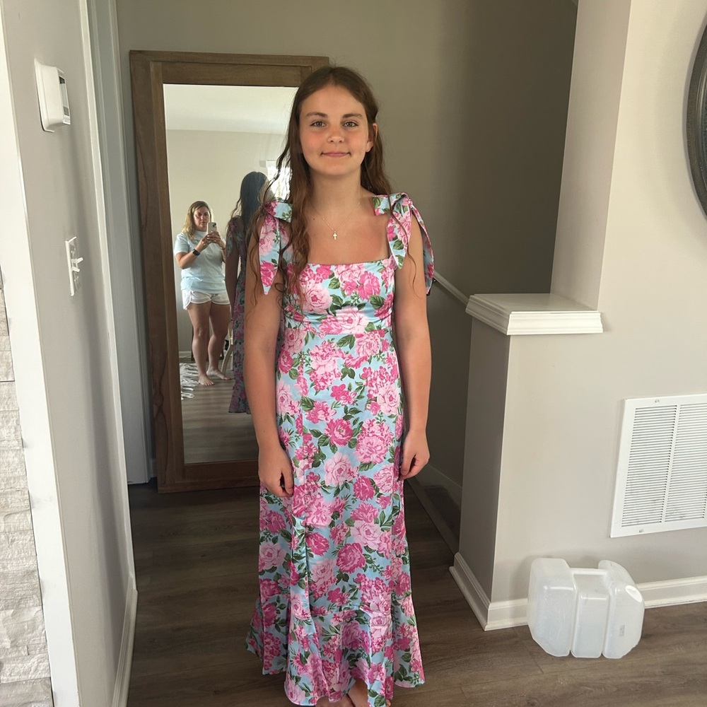 Show Me Your MuMu Pink Floral Midi Dress